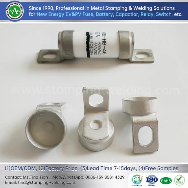 Copper Cap Contact for Electric Vehicle Fuse