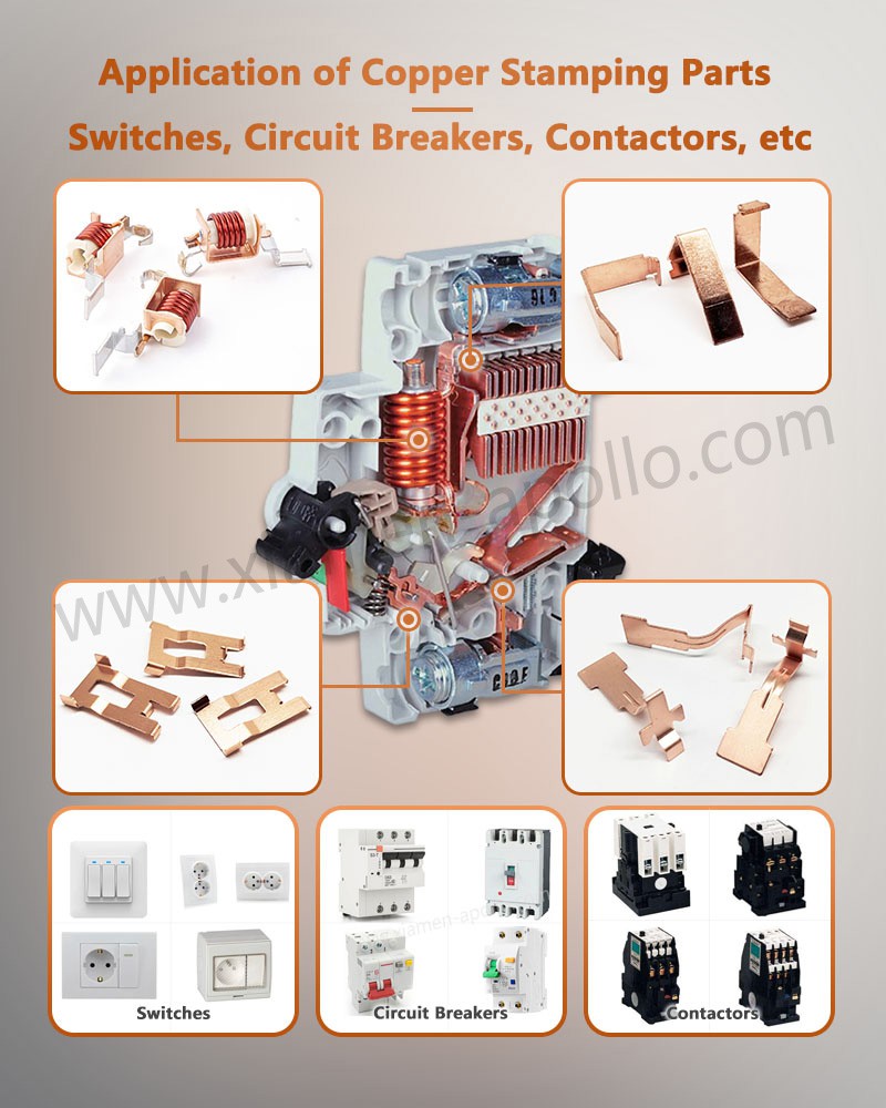 Application of Copper Stamping Parts Switches Circuit Breakers Contactors etc Application of Copper Stamping Parts Switches Circuit Breakers Contactors etc